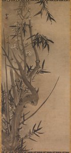 竹と梅、1500年代。
