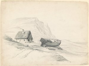 海岸の家とボート 作： Seth Wells Cheney