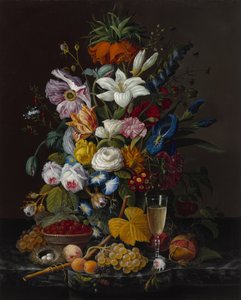 ビクトリア朝のブーケ、1850-55年頃（キャンバスに油彩） 作： Severin Roesen