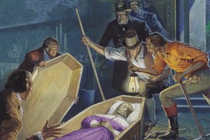 バークとうさぎ、墓荒らしと殺人鬼（紙にグワッシュ） 作： セヴェリーノ・バラルディ