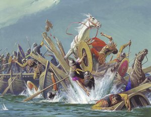 ミルヴィアン橋の戦いにおけるマクセンティウスの死 作： セヴェリーノ・バラルディ