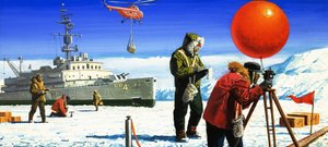 南極で科学実験を行うビビアン・フックス博士 作： セヴェリーノ・バラルディ
