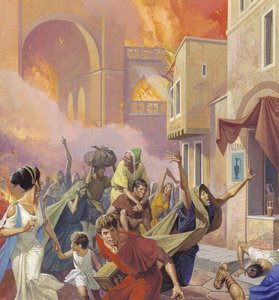 AD64年ローマの大火からの脱出 作： セヴェリーノ・バラルディ
