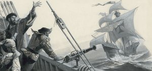 フェルディナンド・マゼラン（1480-1521）太平洋発見について（紙にグワッシュ） 作： セヴェリーノ・バラルディ
