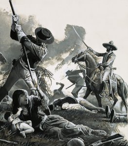 1858年、メキシコ騎兵隊の2部隊がアパッチ族のキャンプを攻撃した。