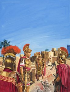 バビロンの黄金時代の名残を賞賛するローマ人（紙にグワッシュ） 作： セヴェリーノ・バラルディ