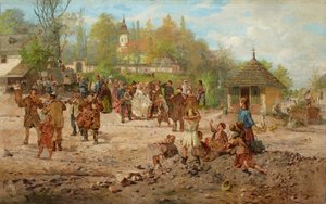 Casamento em Salwator (óleo sobre tela) 作： Seweryn Bieszczad