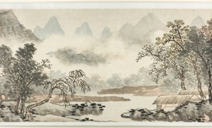 雨の前の川にかかる雲 溪雲欲雨圖 作： 沈周