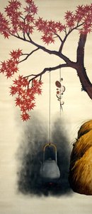19世紀後半の秋のメープル。 作： Shibata Zeshin