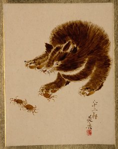 クマとカニ。 作： Shibata Zeshin