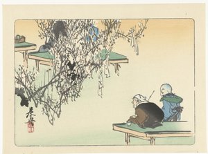 梅の花を愛でる 花の比較（連載タイトル） 花くらべ 作： Shibata Zeshin