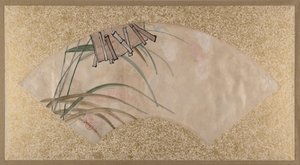 花はピンクと白と葉、クラッパー、19世紀後半。 作： Shibata Zeshin