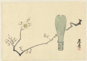 梅の花と茶筅 作： Shibata Zeshin