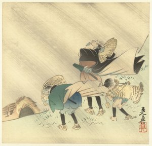 嵐の中の旅人 作： Shibata Zeshin