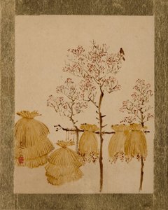 米のスタックと木。 作： Shibata Zeshin