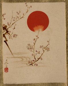 太陽と梅の枝。 作： Shibata Zeshin