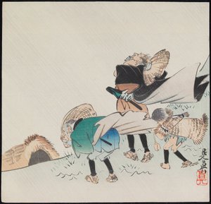 嵐の中の旅人 作： Shibata Zeshin
