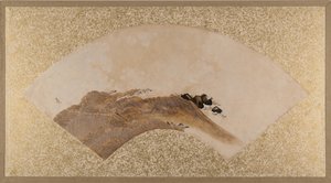 波と岩、19世紀後半。 作： Shibata Zeshin