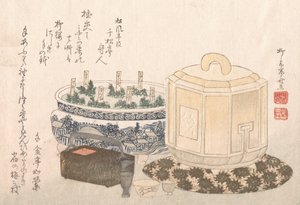 火入れと植木鉢, 19世紀., 19世紀. 作： Shinsai