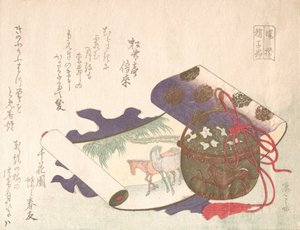 馬の絵巻物、19世紀、19世紀。 作： Shinsai