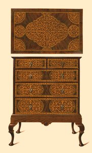 寄木細工が施された箪笥（1905年） 作： Shirley Charles Llewellyn Slocombe