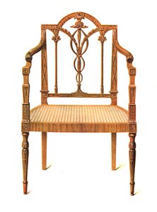 サテンウッドの椅子、1908年 作： Shirley Charles Llewellyn Slocombe