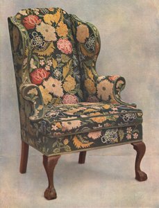 針仕事で覆われたクルミの椅子、1905 作： Shirley Charles Llewellyn Slocombe