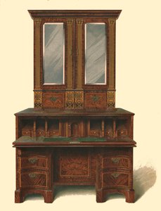 ウォルナット象眼ライティングキャビネット、1905年