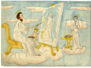 絵を描く天使、1947年。 作： Shirley Markham