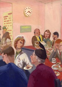 カフェのインテリア、ロンドン、1950 年頃。 作： Shirley Markham