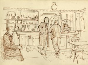 カフェシーン、パリ、フランス、1951年頃。 作： Shirley Markham