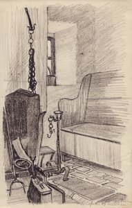 「キッチンの隅、ティオーネ」、1950年頃。 作： Shirley Markham