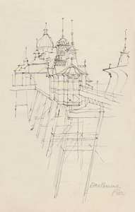 「イーストボーン ピア」、1950 年頃。 作： Shirley Markham