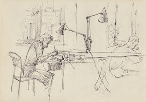 グラフィックデザインスタジオ、c1950。 作： Shirley Markham
