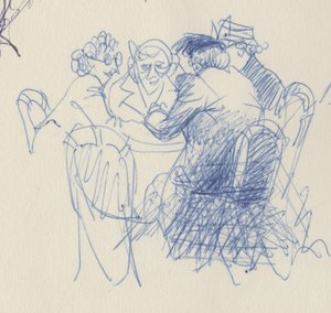 テーブルでの女性のグループ、c1950。 作： Shirley Markham