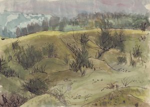 茂みのある風景、イタリア、c1950。 作： Shirley Markham