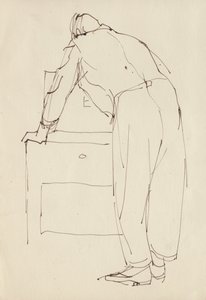 かがむ男、c1950。 作： Shirley Markham