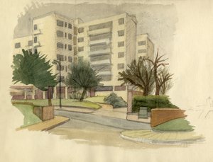 近代的な建物、ロンドン、1950 年頃。