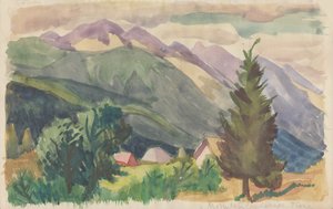 「山の風景、ティオーネ」、1950 年頃。 作： Shirley Markham