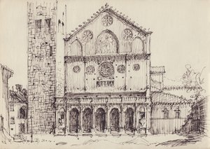 ロマネスク様式の教会、イタリア、c1950。 作： Shirley Markham