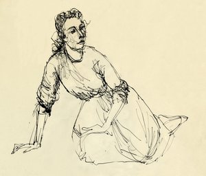 座っている女性、c1950。