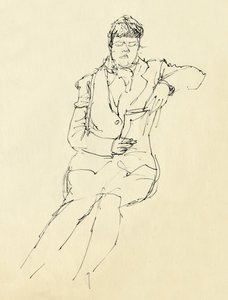 座って読書をしている女性、1953 年。 作： Shirley Markham