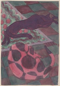 眠っている犬と猫、c1951。 作： Shirley Markham