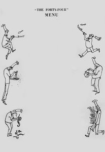 The Forty-Four レストランのメニュー、1955 年頃。 作： Shirley Markham