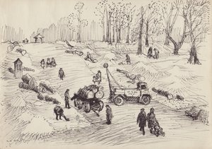 木の伐採、c1950。 作： Shirley Markham