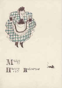 ネズミに怯えている女性、c1950。