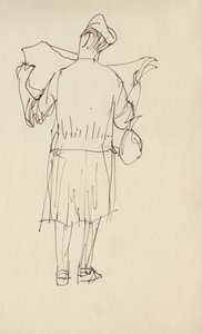 新聞を読む女性、c1950。 作： Shirley Markham