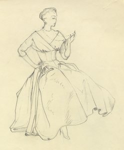 ネックレスを持つ女性、c1952。 作： Shirley Markham