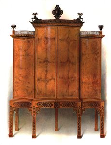 アンボイナとローズウッドのキャビネット、1906