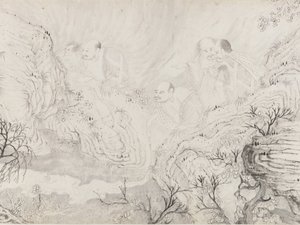 1667 年の 16 羅漢。 作： Shitao